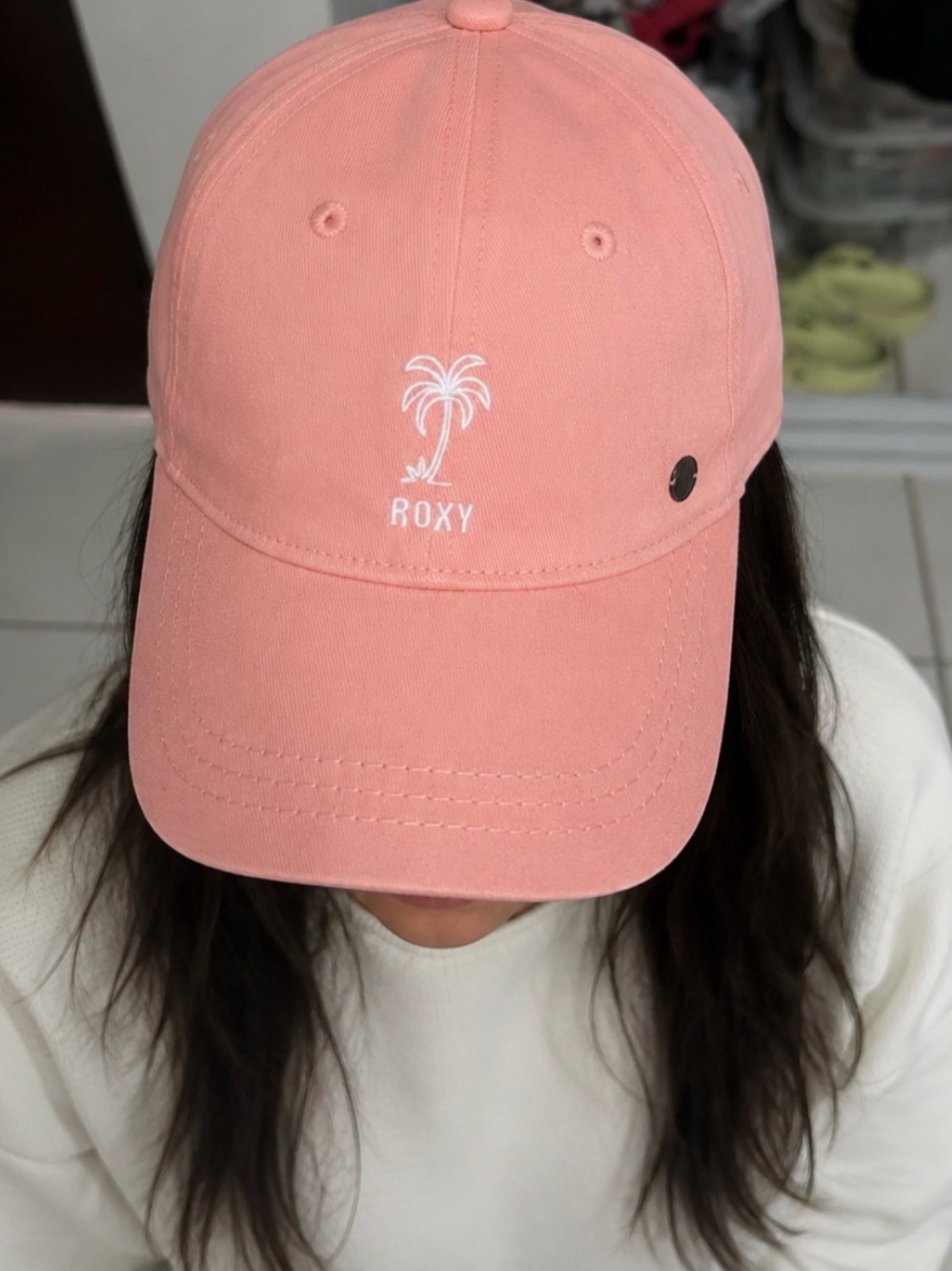 Roxy Kids Pink Palm Embroidered Baseball Cap